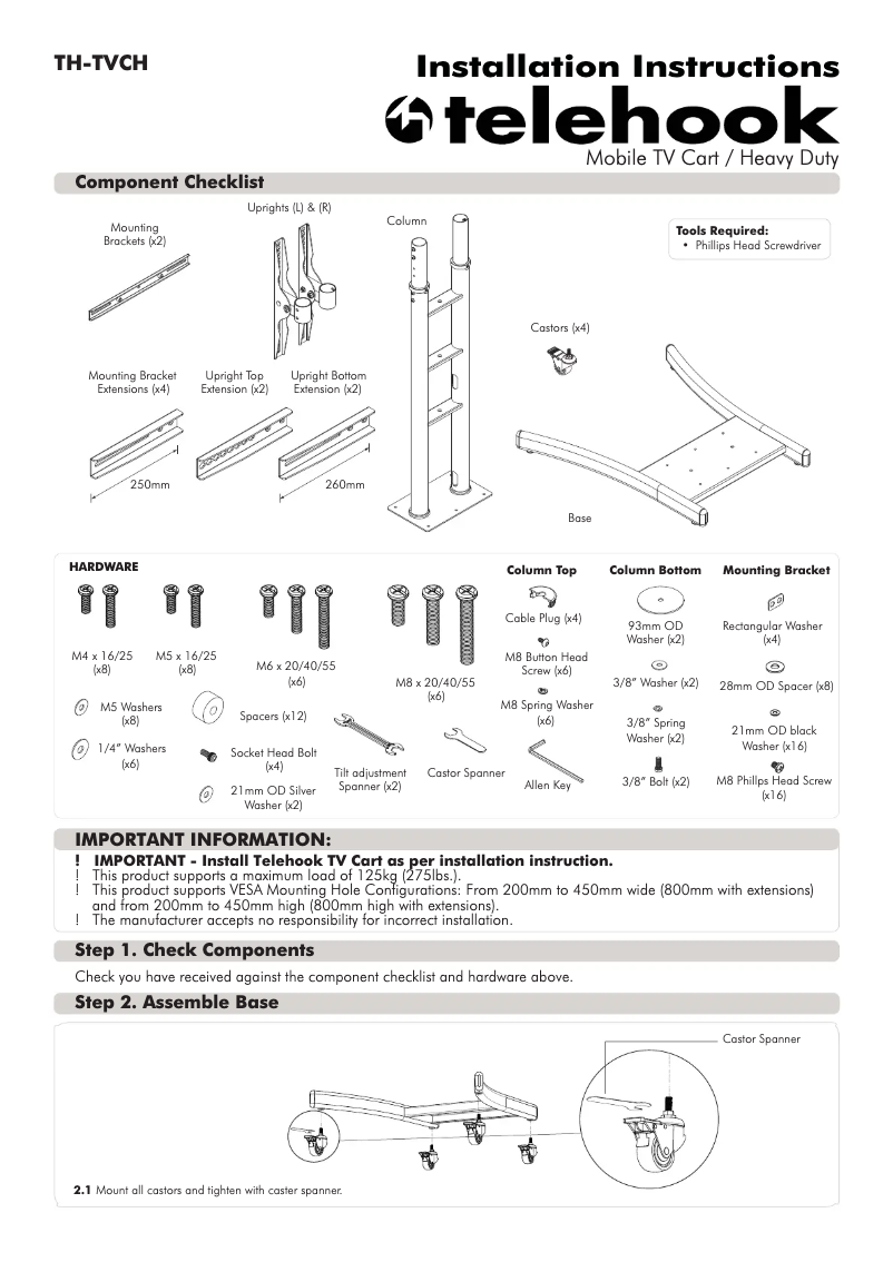 Imagen de la primera página del manual del dispositivo TH-TVCH