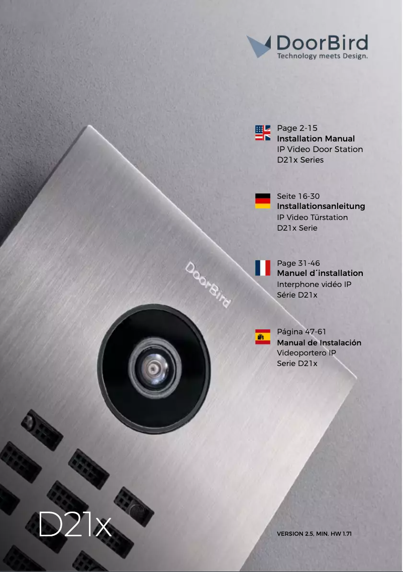 Página 1 del manual Manual de usuario DoorBird D2101KV