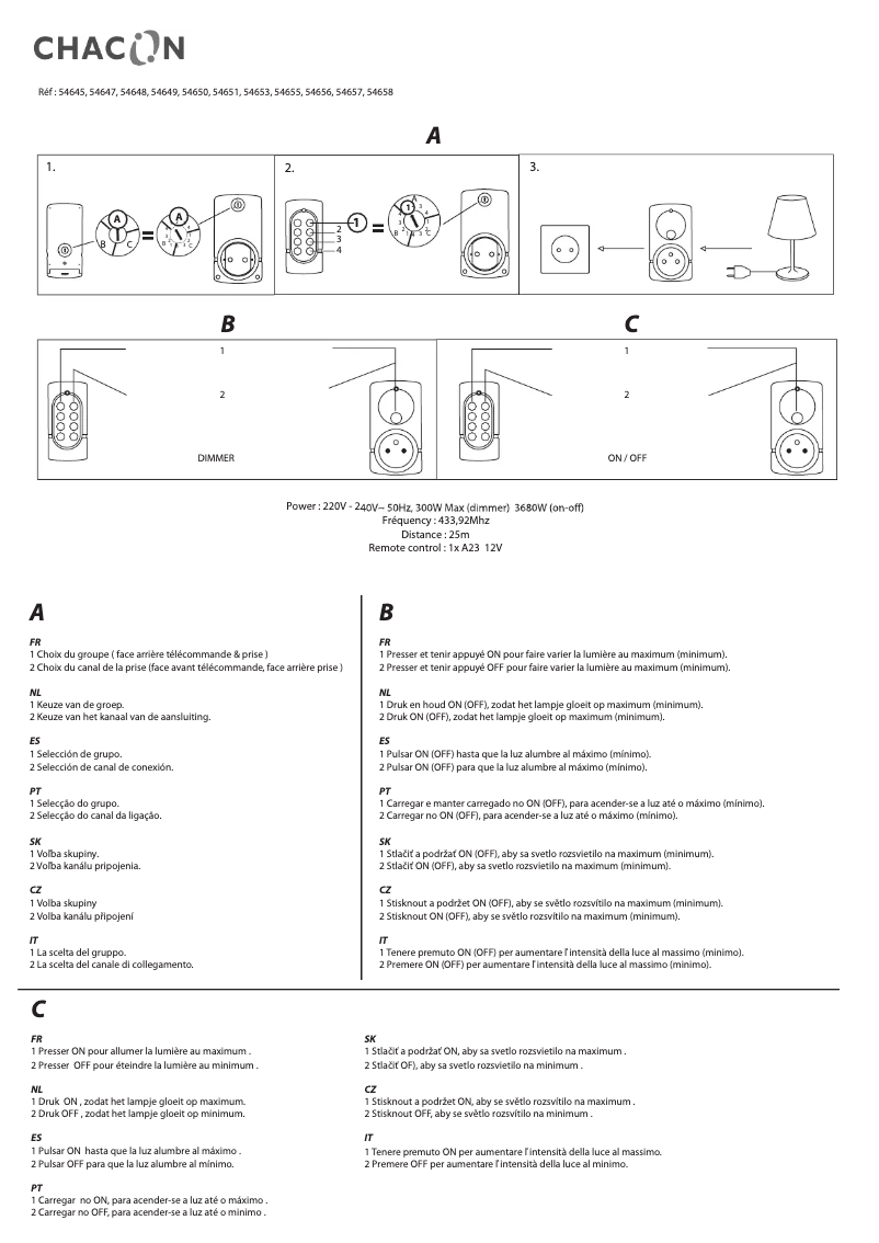 Página 1 del manual Manual de usuario Chacon 54657