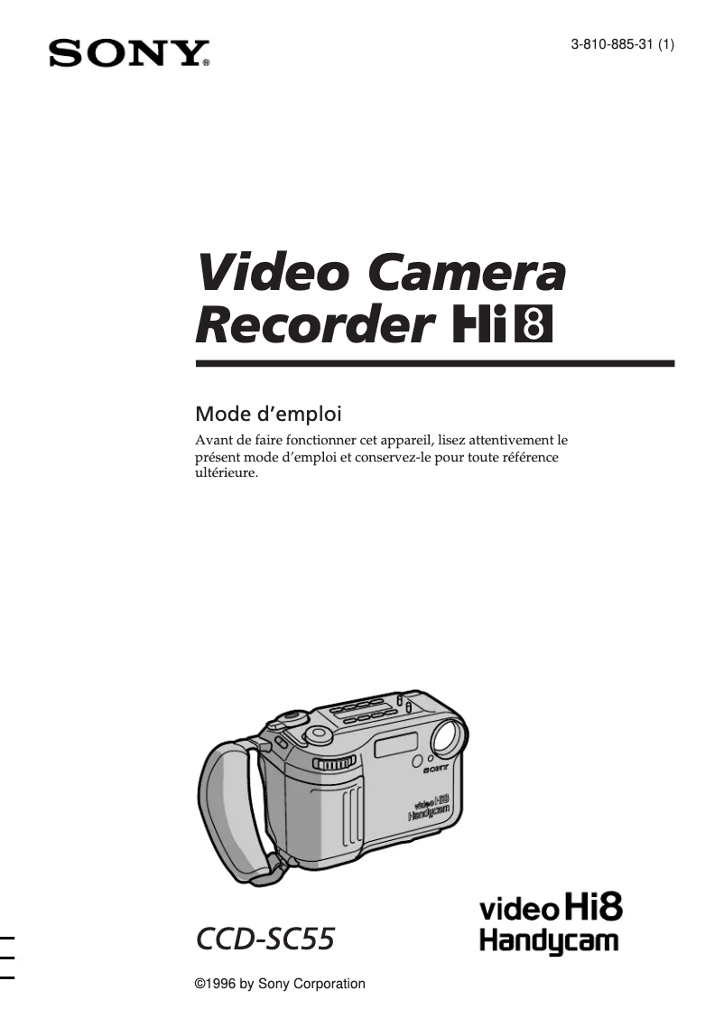 Página 1 del manual Manual de usuario Sony CCD-SC55