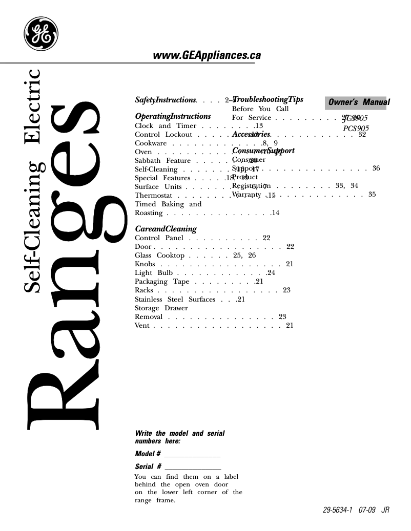 Imagen de la primera página del manual del dispositivo PCS905DPBB