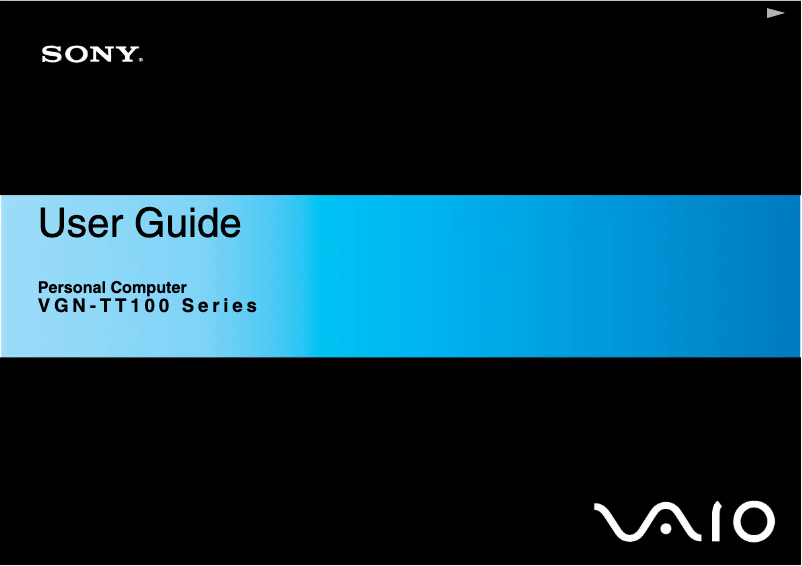 Imagen de la primera página del manual del dispositivo Vaio VGN-TT180N
