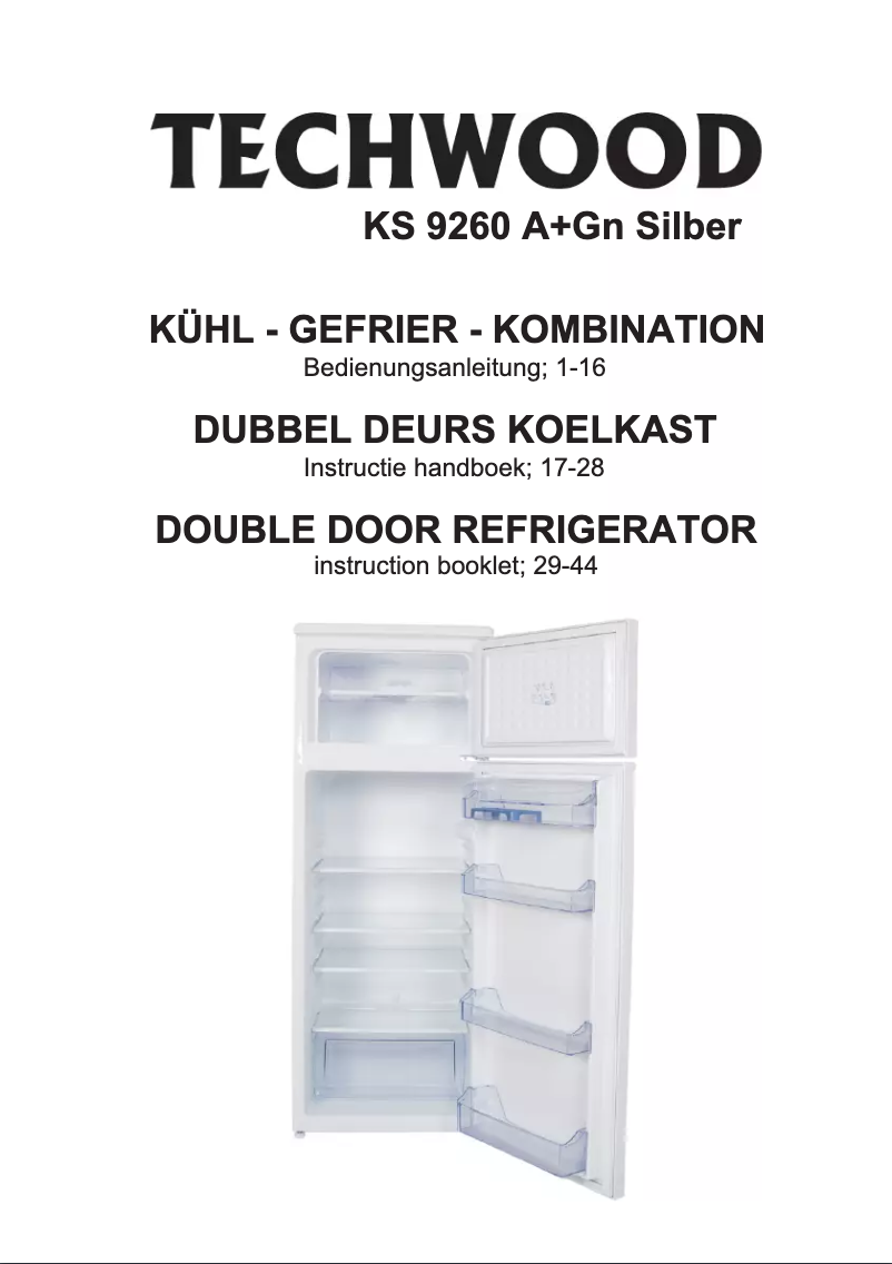 Página 1 del manual Manual de usuario Techwood KS 9260