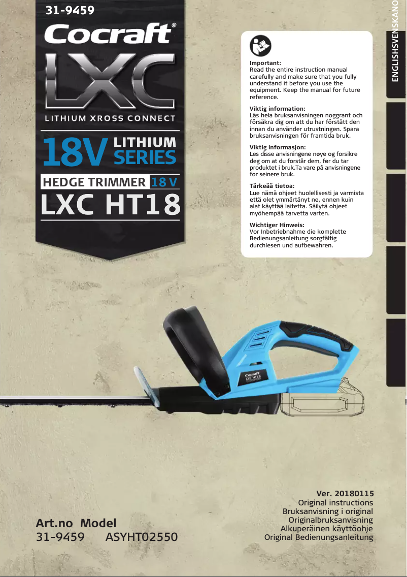 Imagen de la primera página del manual del dispositivo ASYHT02550