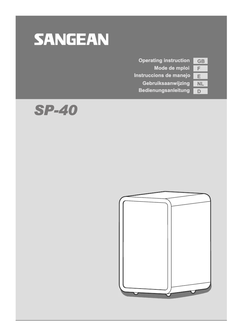 Imagen de la primera página del manual del dispositivo SP-40