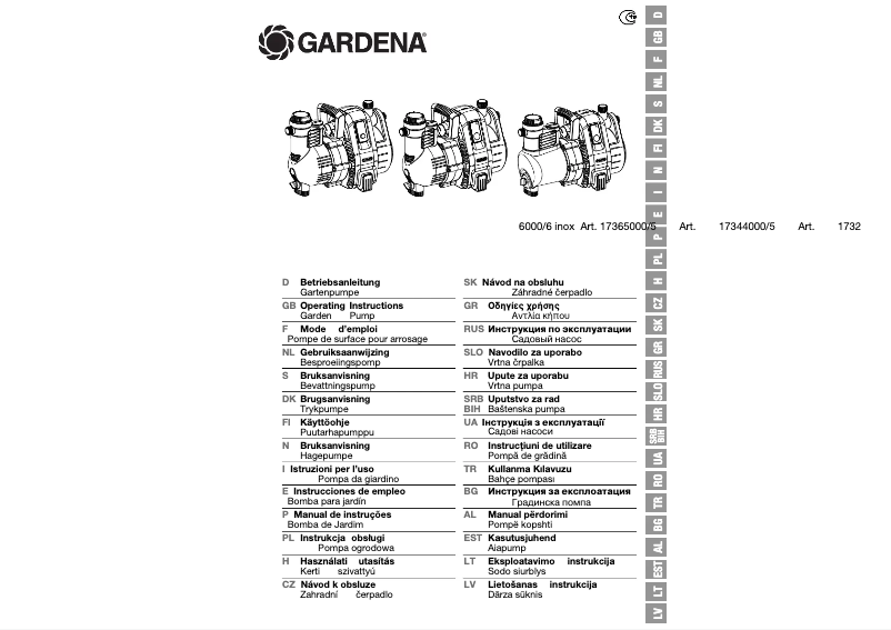 Página nº 1 - Manual de usuario Gardena 6000/6 Inox