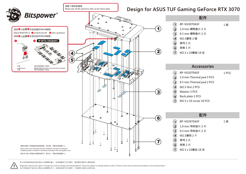 Imagen de la primera página del manual del dispositivo BP-VG3070ASF