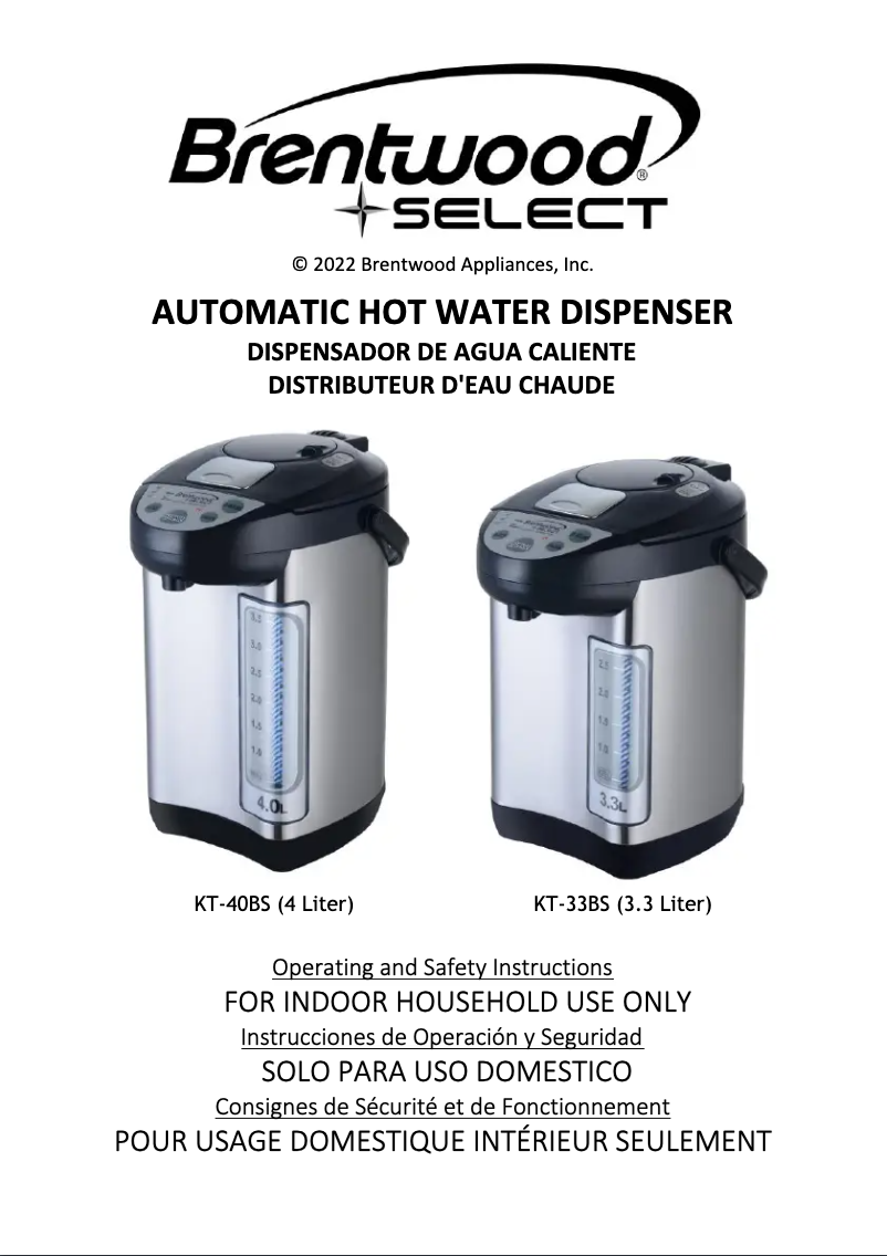 Imagen de la primera página del manual del dispositivo KT-40BS