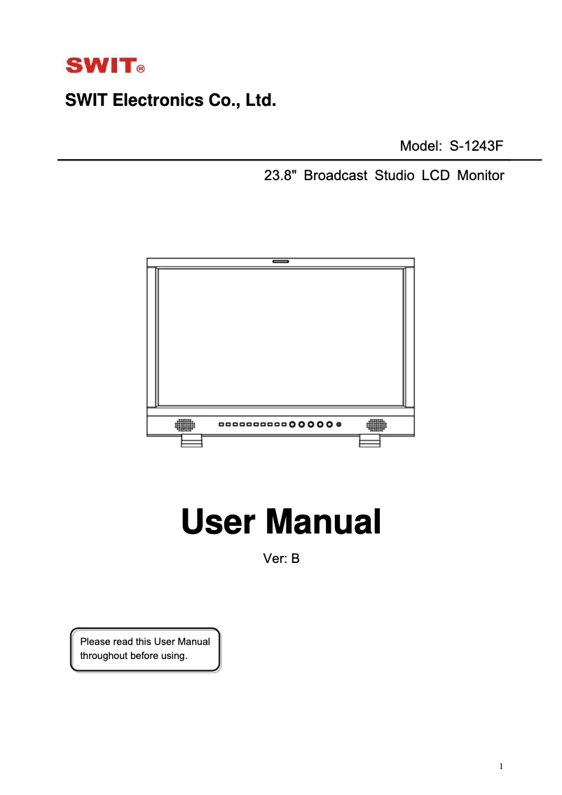 Imagen de la primera página del manual del dispositivo S-1243