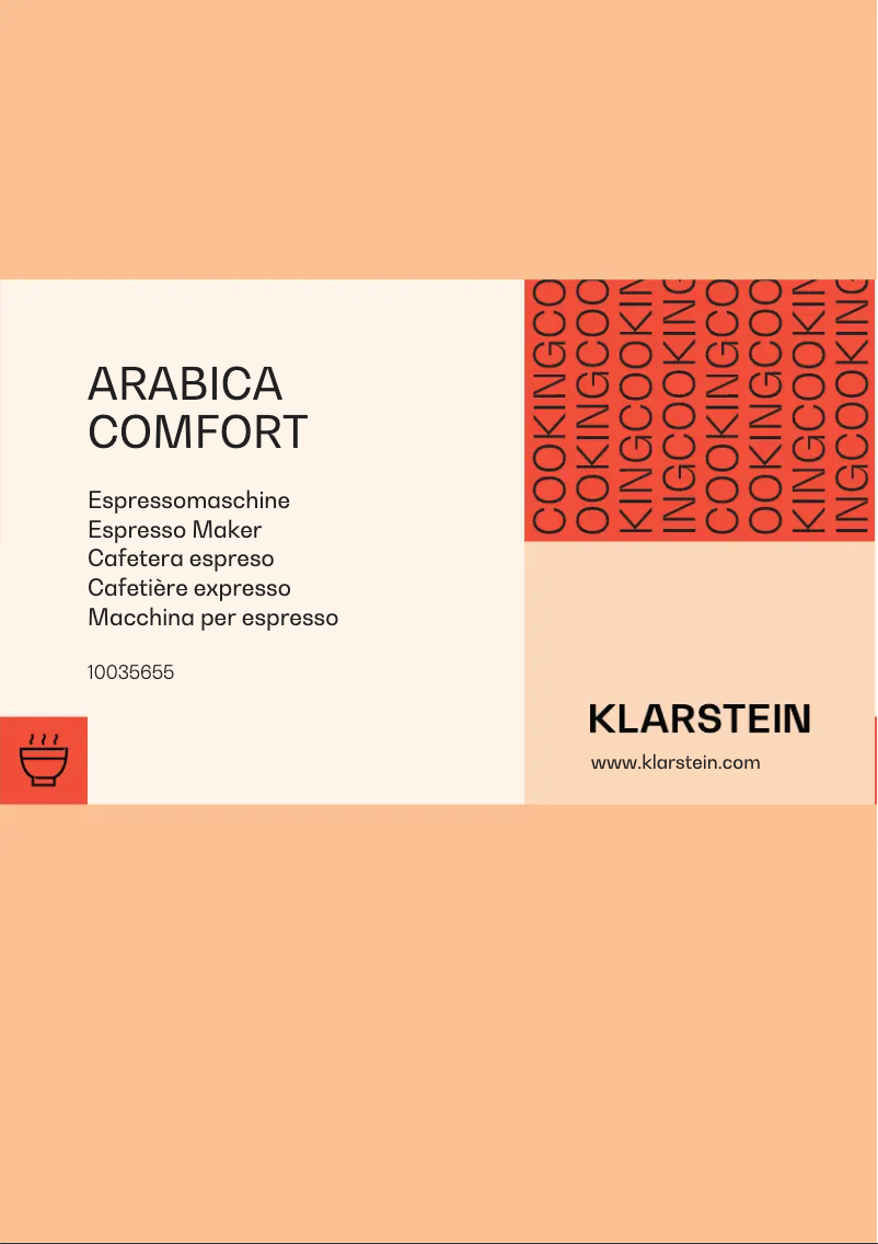 Página 1 del manual Manual de usuario Klarstein Arabica Comfort