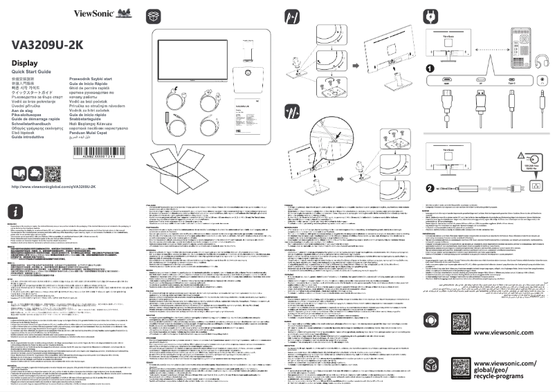 Página 1 del manual Guía de inicio rápido Viewsonic VA3209U-2K