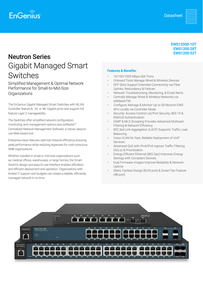 Imagen de la primera página del manual del dispositivo EWS1200D-10T