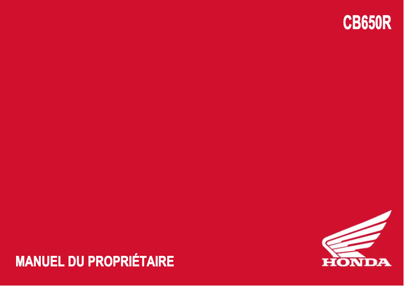 Imagen de la primera página del manual del dispositivo CB650R (2023)