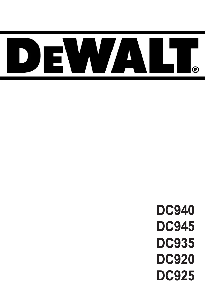 Página 1 del manual Manual de usuario DeWalt DC935