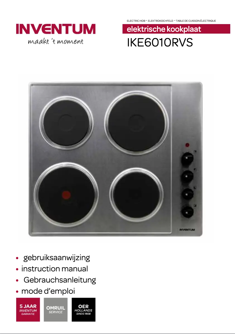 Página 1 del manual Manual de usuario Inventum IKE6010RVS