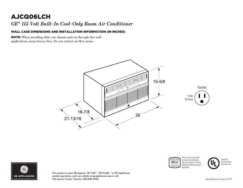 Imagen de la primera página del manual del dispositivo AJCQ06LCH