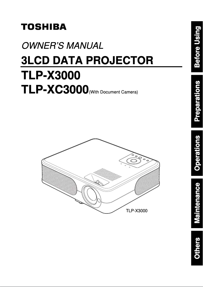Imagen de la primera página del manual del dispositivo TLP-X3000