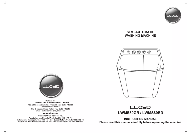 Página 1 del manual Manual de usuario Lloyd LWMS80GR
