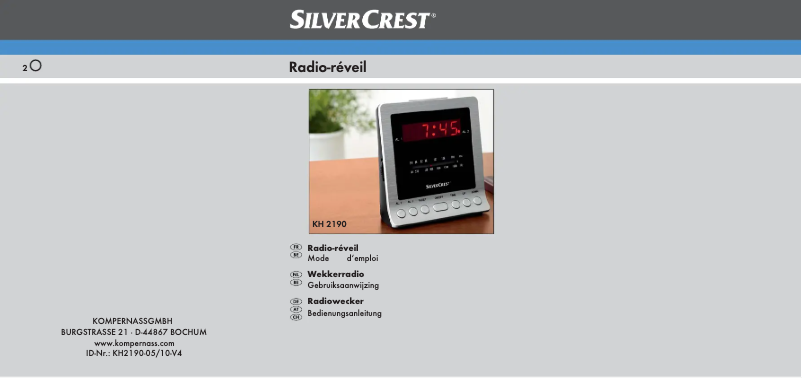 Página 1 del manual Manual de usuario SilverCrest KH 2190