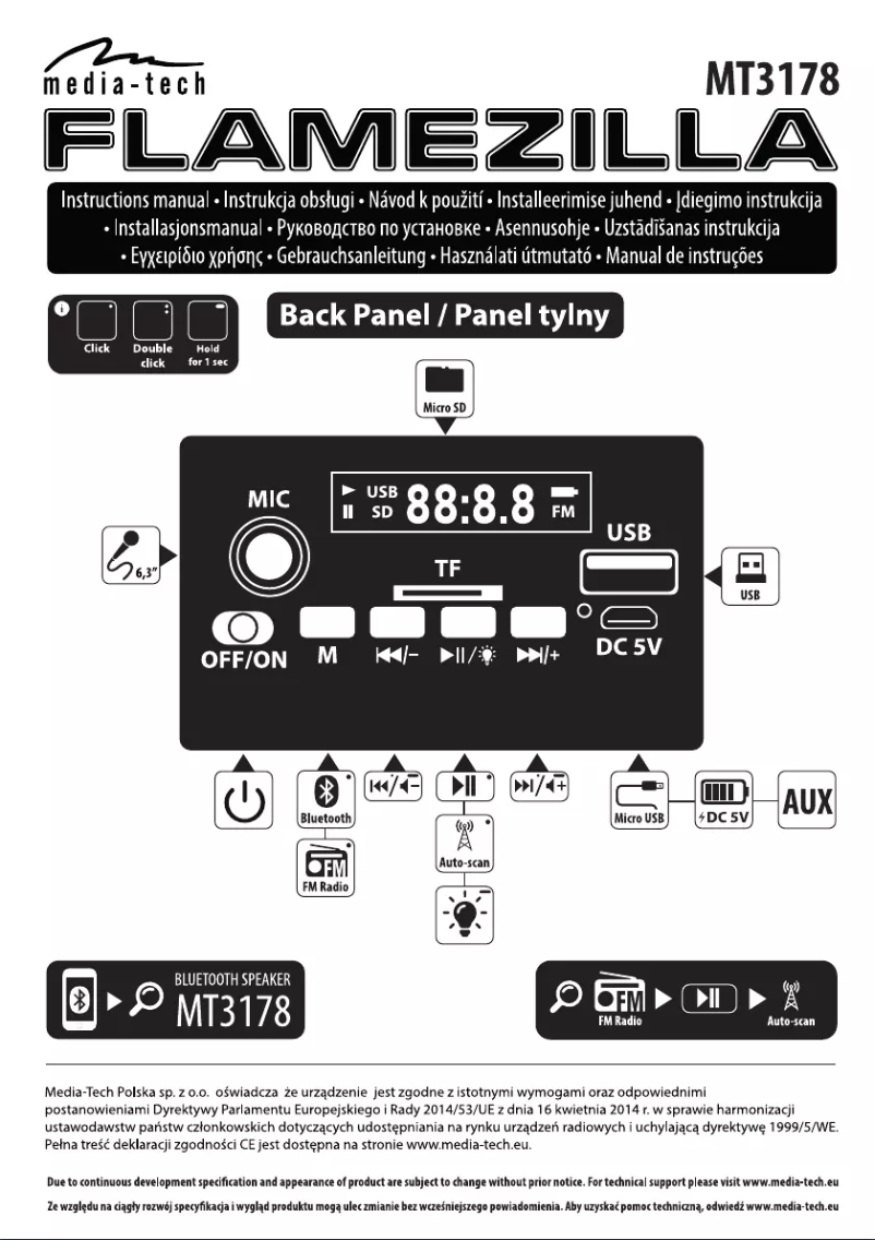 Página 1 del manual Manual de usuario Media-Tech Flamezilla MT3178