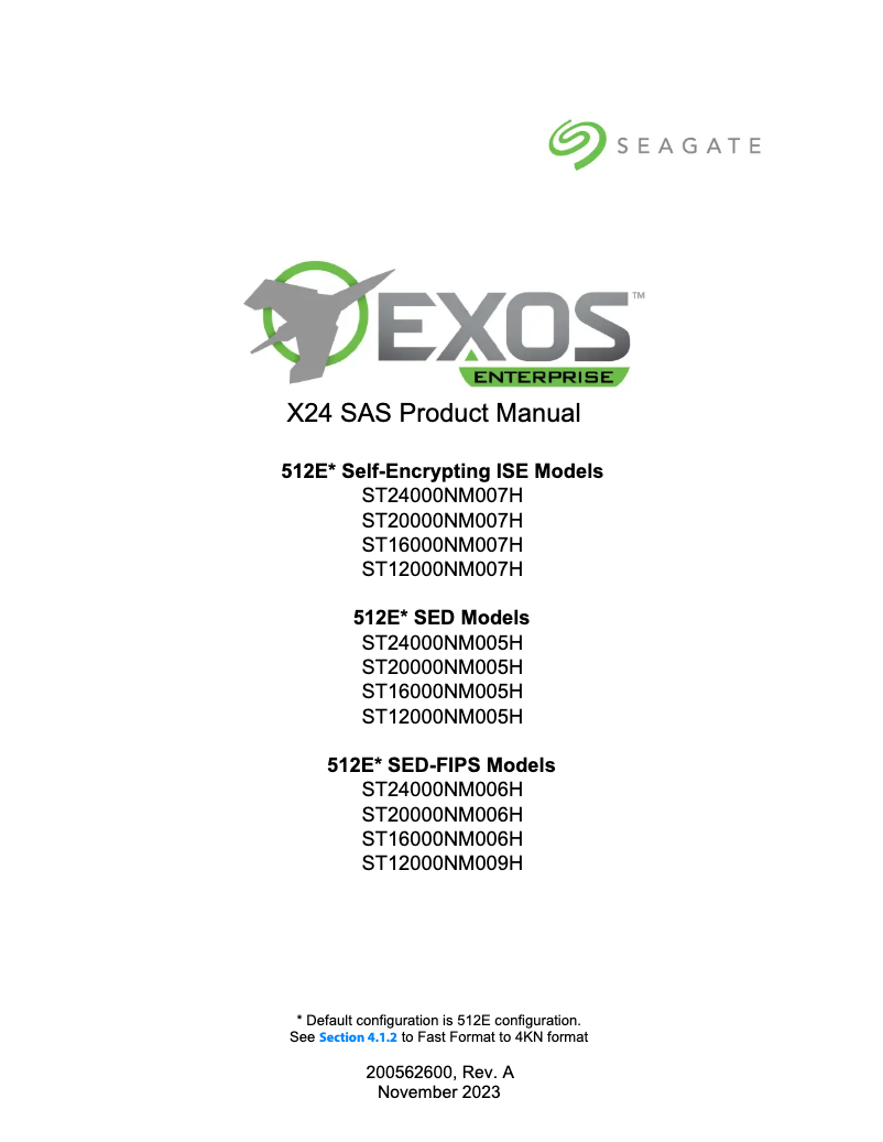 Imagen de la primera página del manual del dispositivo Exos X24