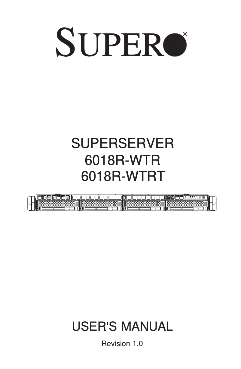 Página nº 1 - Manual de usuario Supermicro SuperServer 6018R-WTR