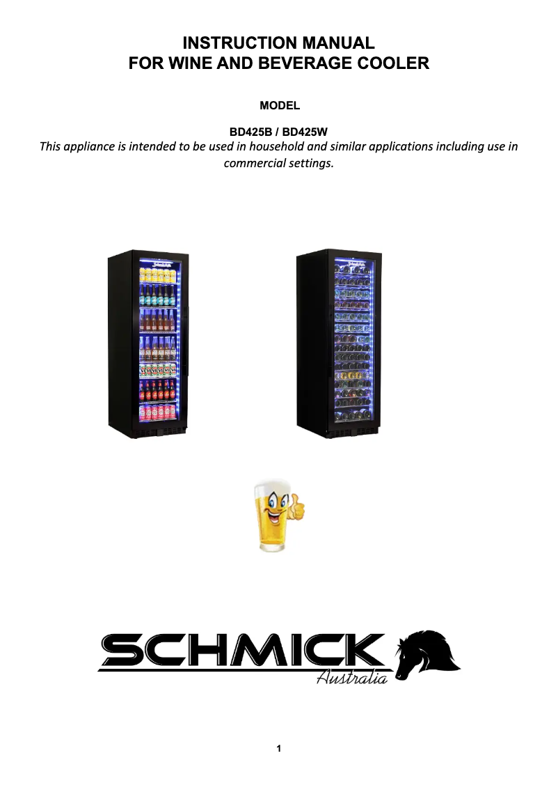 Página 1 del manual Manual de usuario Schmick BD425B