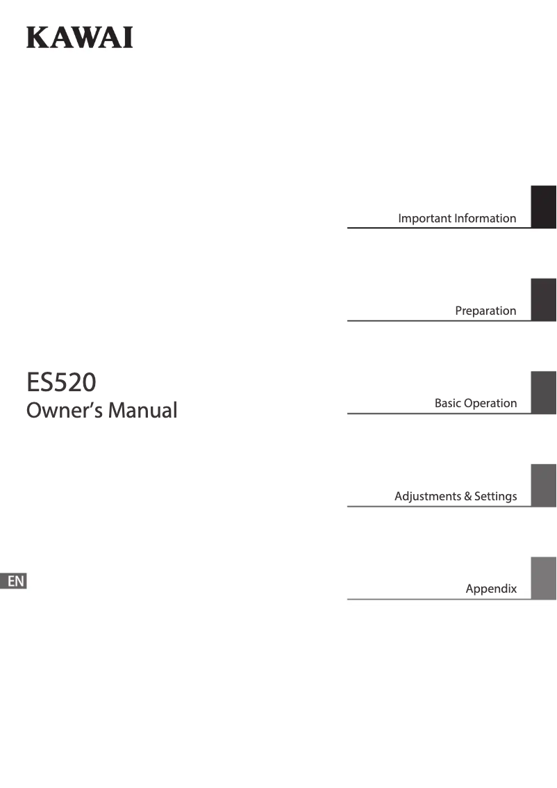 Página 1 del manual Manual de usuario Kawai ES520