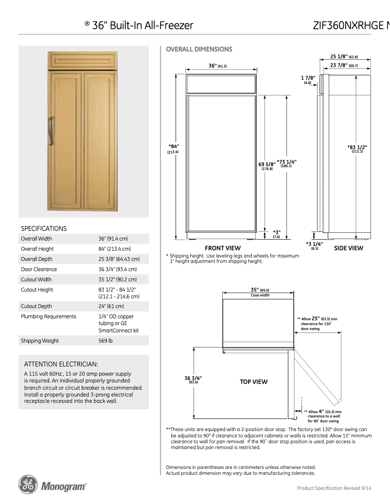 Imagen de la primera página del manual del dispositivo ZIF360NXRH