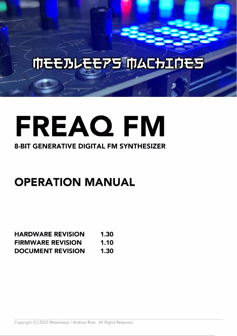 Página 1 del manual Manual de usuario Meebleeps Machines Freaq FM