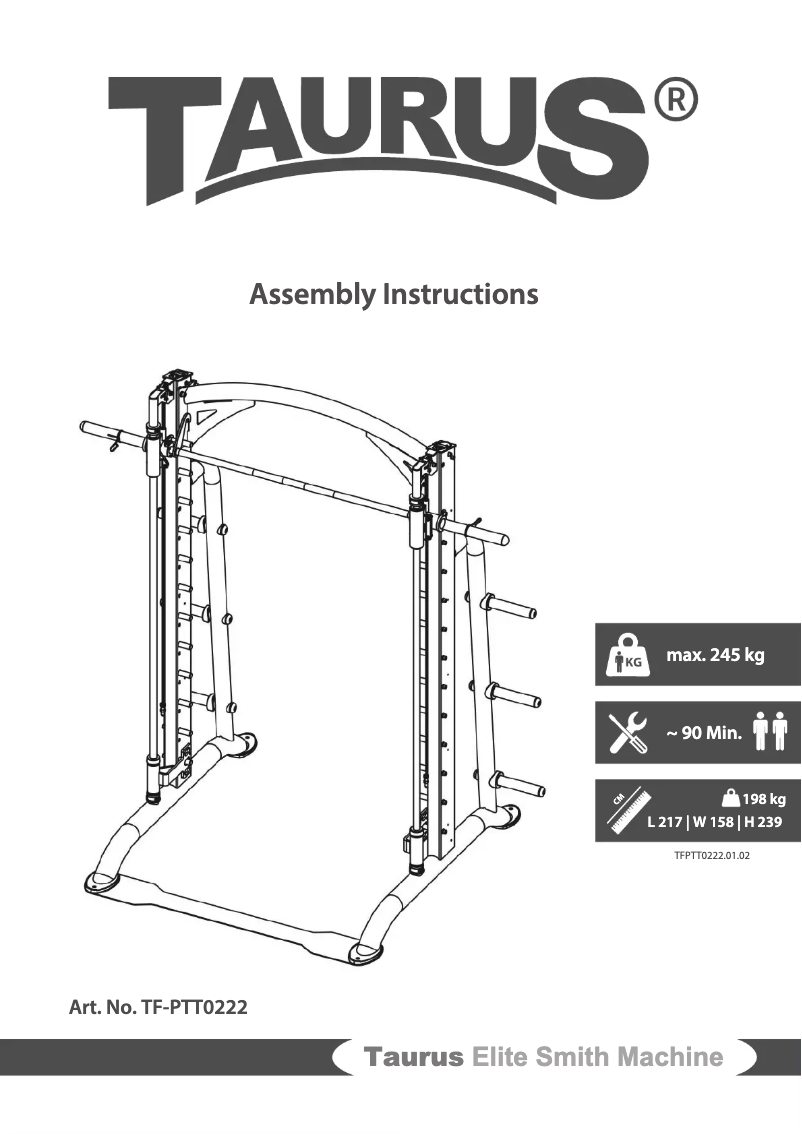 Página nº 1 - Manual de usuario Taurus Studio Smith Machine