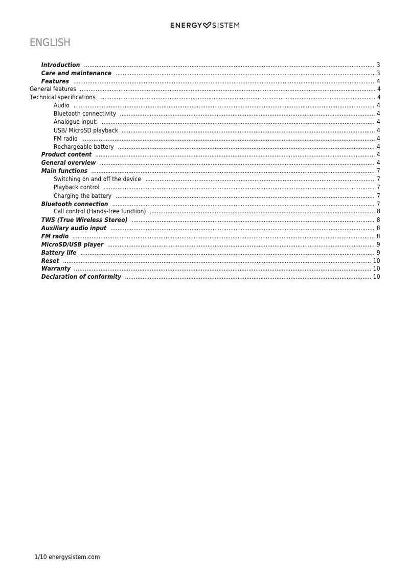 Imagen de la primera página del manual del dispositivo Fabric Box 1+ Pocket