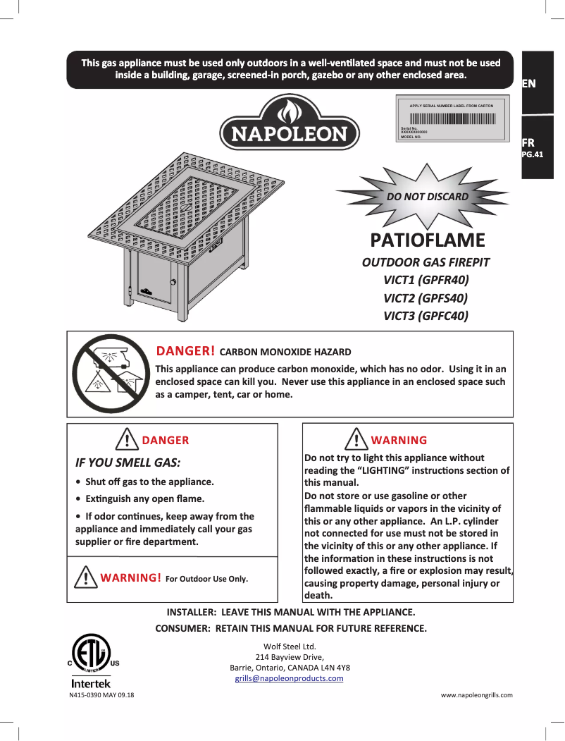 Imagen de la primera página del manual del dispositivo VICT2-BZ