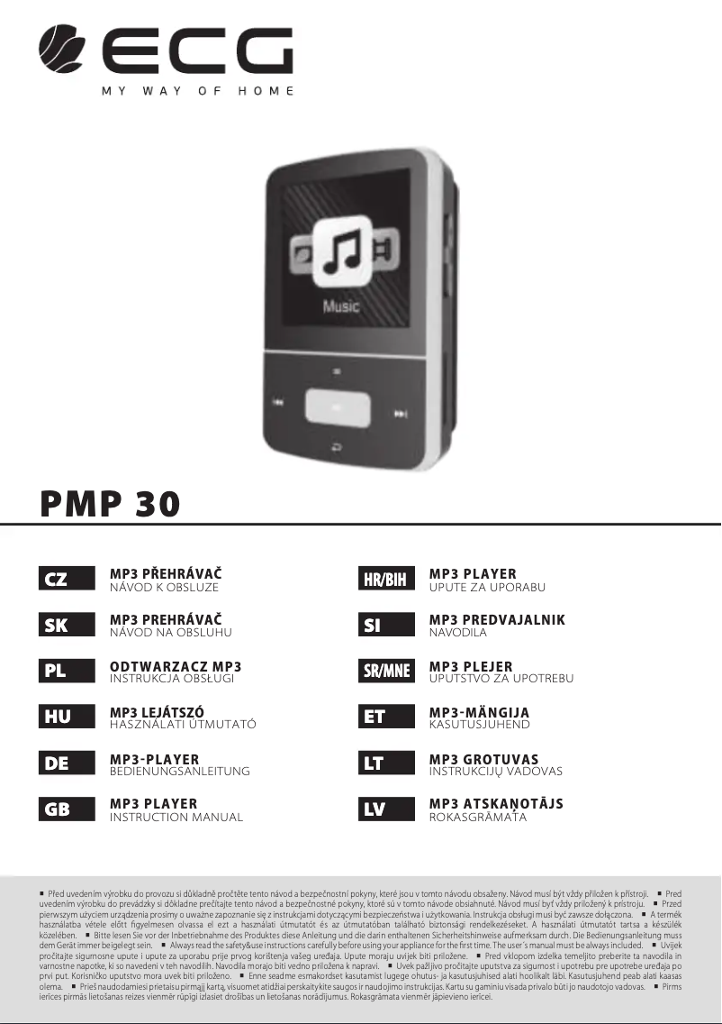 Imagen de la primera página del manual del dispositivo PMP 30