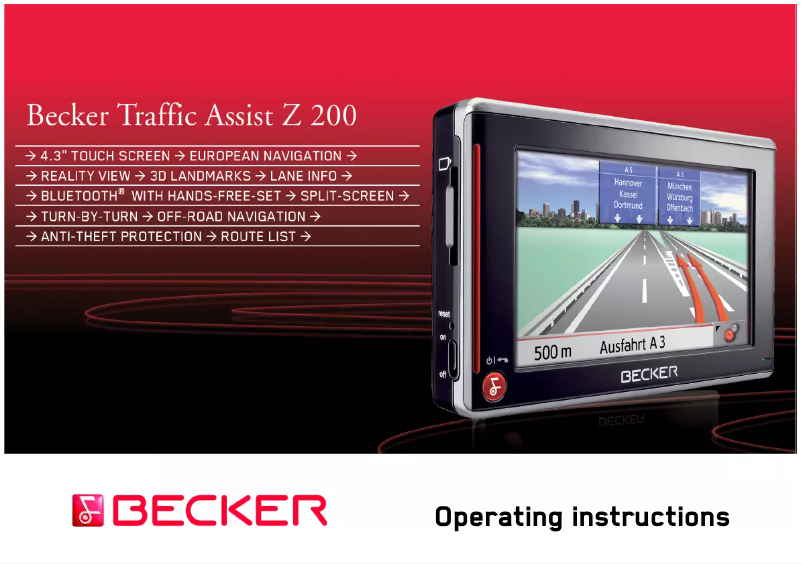 Página 1 del manual Manual de usuario Becker Traffic Assist Z 200
