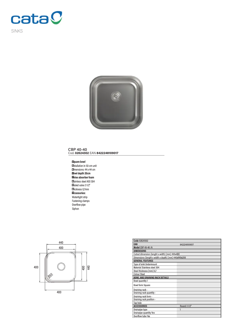 Imagen de la primera página del manual del dispositivo CBP 40-40