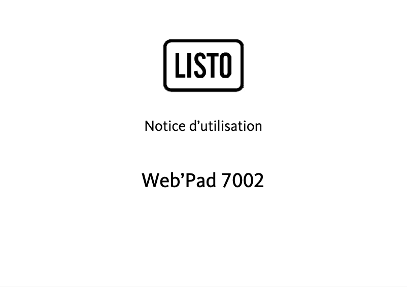 Página 1 del manual Manual de usuario Listo Web’Pad 7002