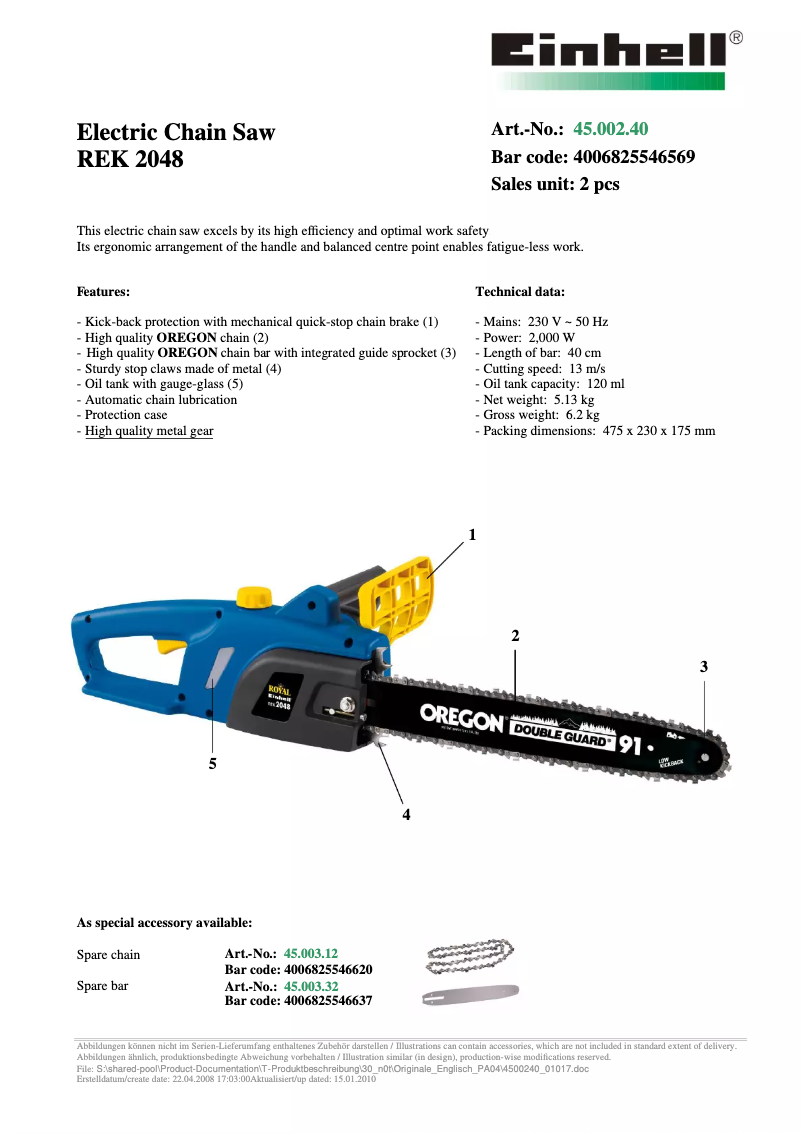 Imagen de la primera página del manual del dispositivo Royal REK 2048