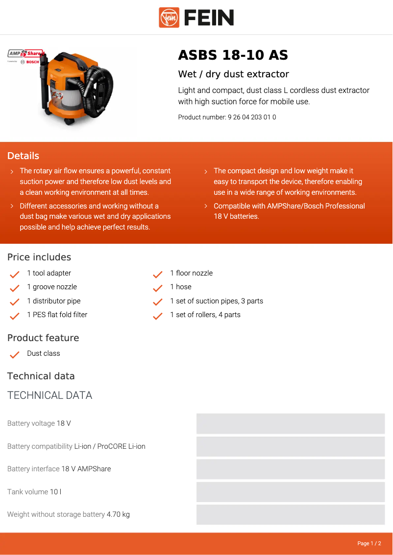 Imagen de la primera página del manual del dispositivo ASBS 18-10 AS