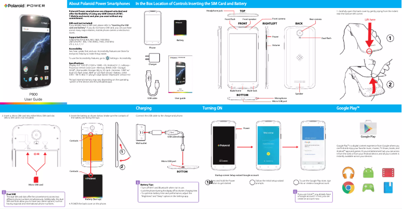 Imagen de la primera página del manual del dispositivo Power P600