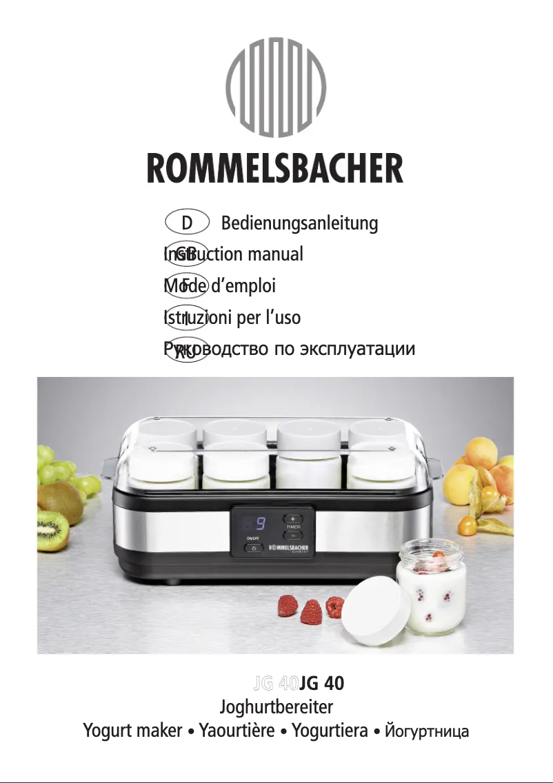 Imagen de la primera página del manual del dispositivo JG 40