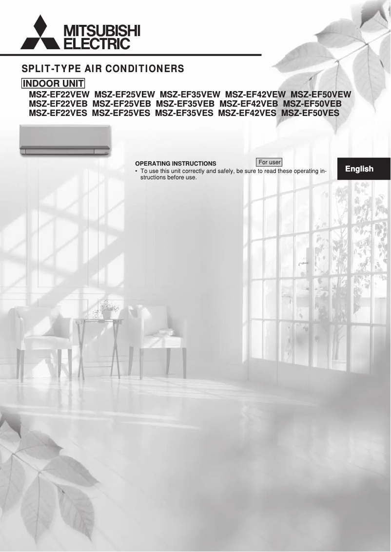 Imagen de la primera página del manual del dispositivo SET-MSZ-EF35VES