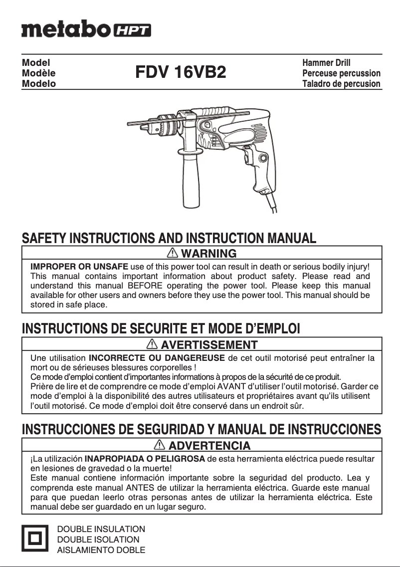 Imagen de la primera página del manual del dispositivo FDV16VB2