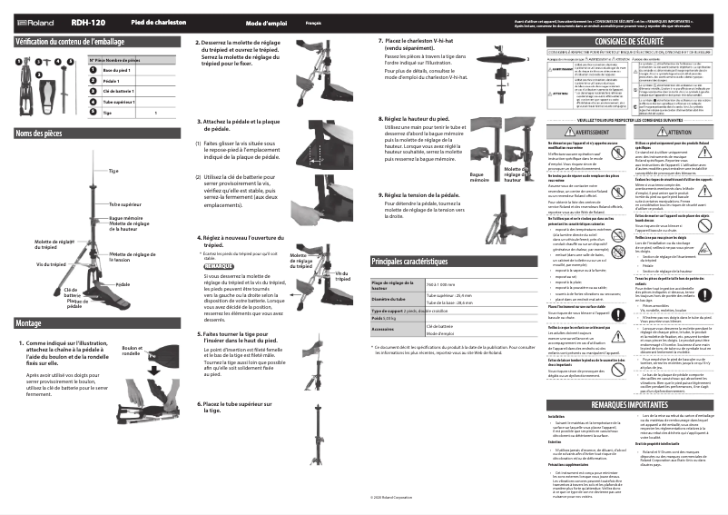 Página 1 del manual Manual de usuario Roland RDH-120
