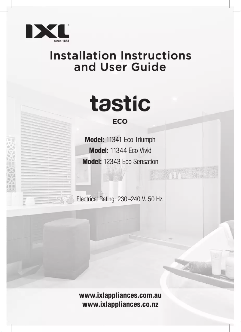 Imagen de la primera página del manual del dispositivo Tastic Eco Triumph 11341