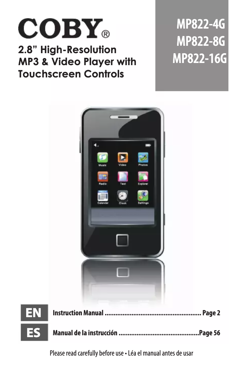 Imagen de la primera página del manual del dispositivo MP822