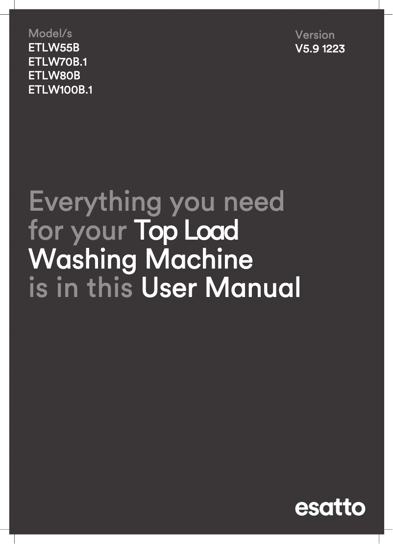 Página 1 del manual Manual de usuario Esatto ETLW70B.1