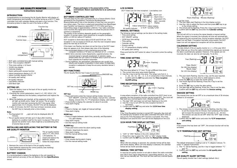 Imagen de la primera página del manual del dispositivo WL 1000