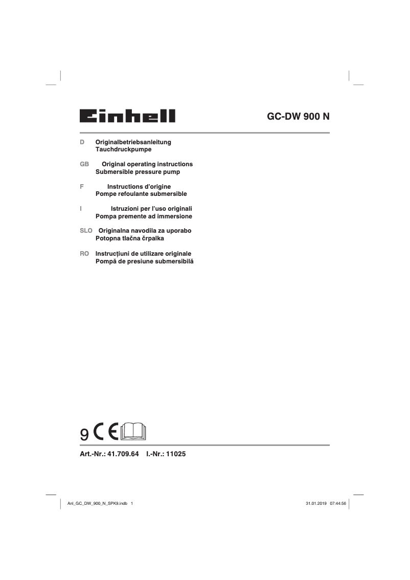 Imagen de la primera página del manual del dispositivo GC-DW 900 N