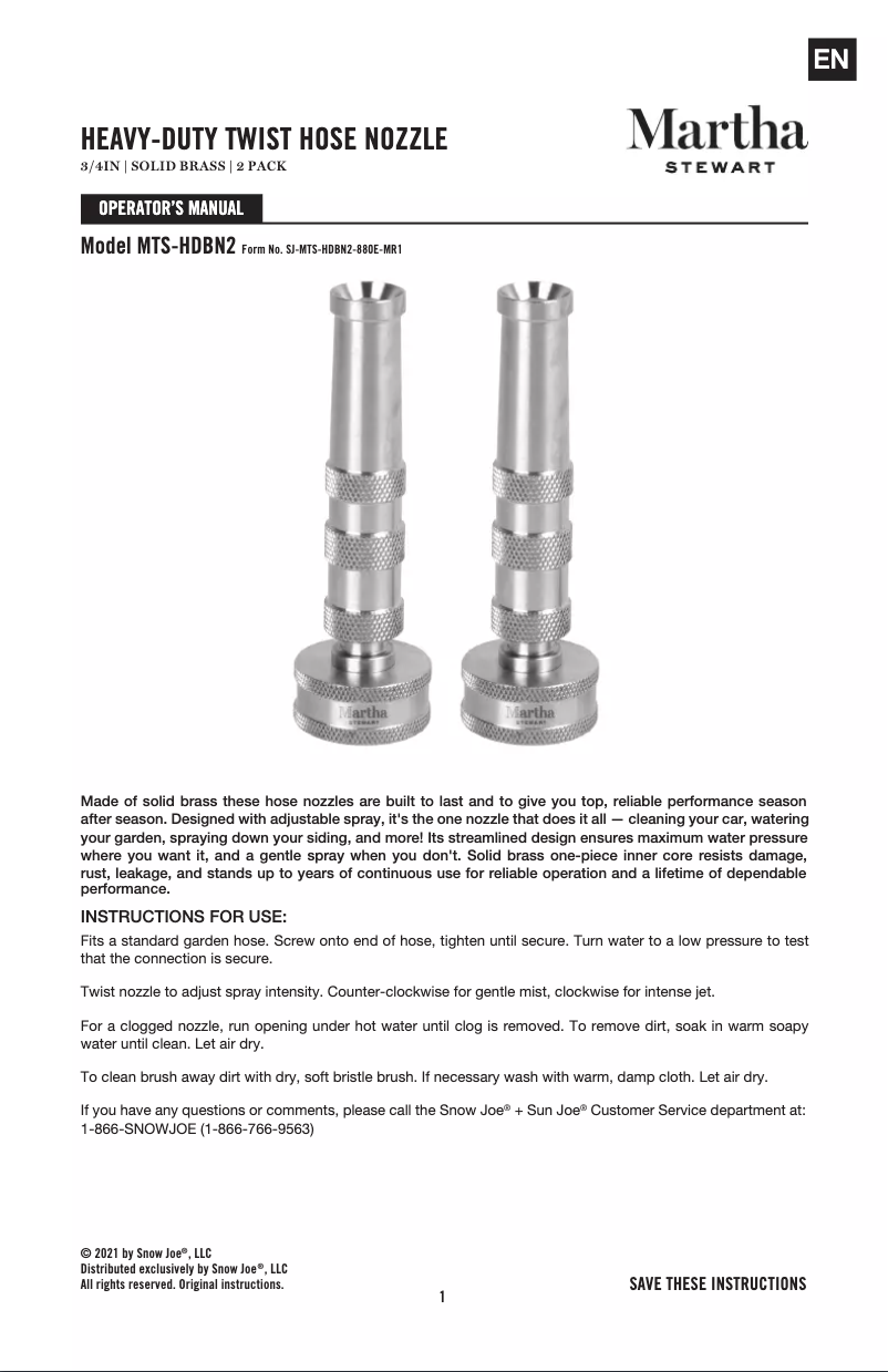 Página 1 del manual Manual de usuario Martha Stewart MTS-HDBN2